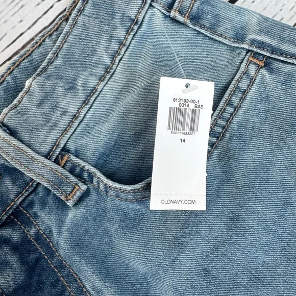 NWT Old Navy High Rise Baggy Wide Leg Girls Jeans Size 14 - Picture 5 of 7